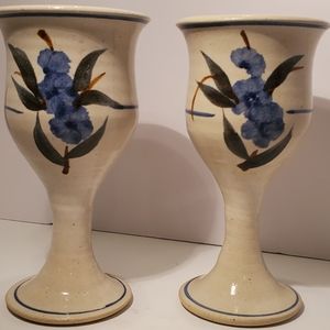 Vintage pottery Goblets